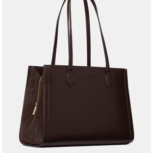 NWT Kate Spade Chocolate Brown Madison Suede Large Laptop Tote